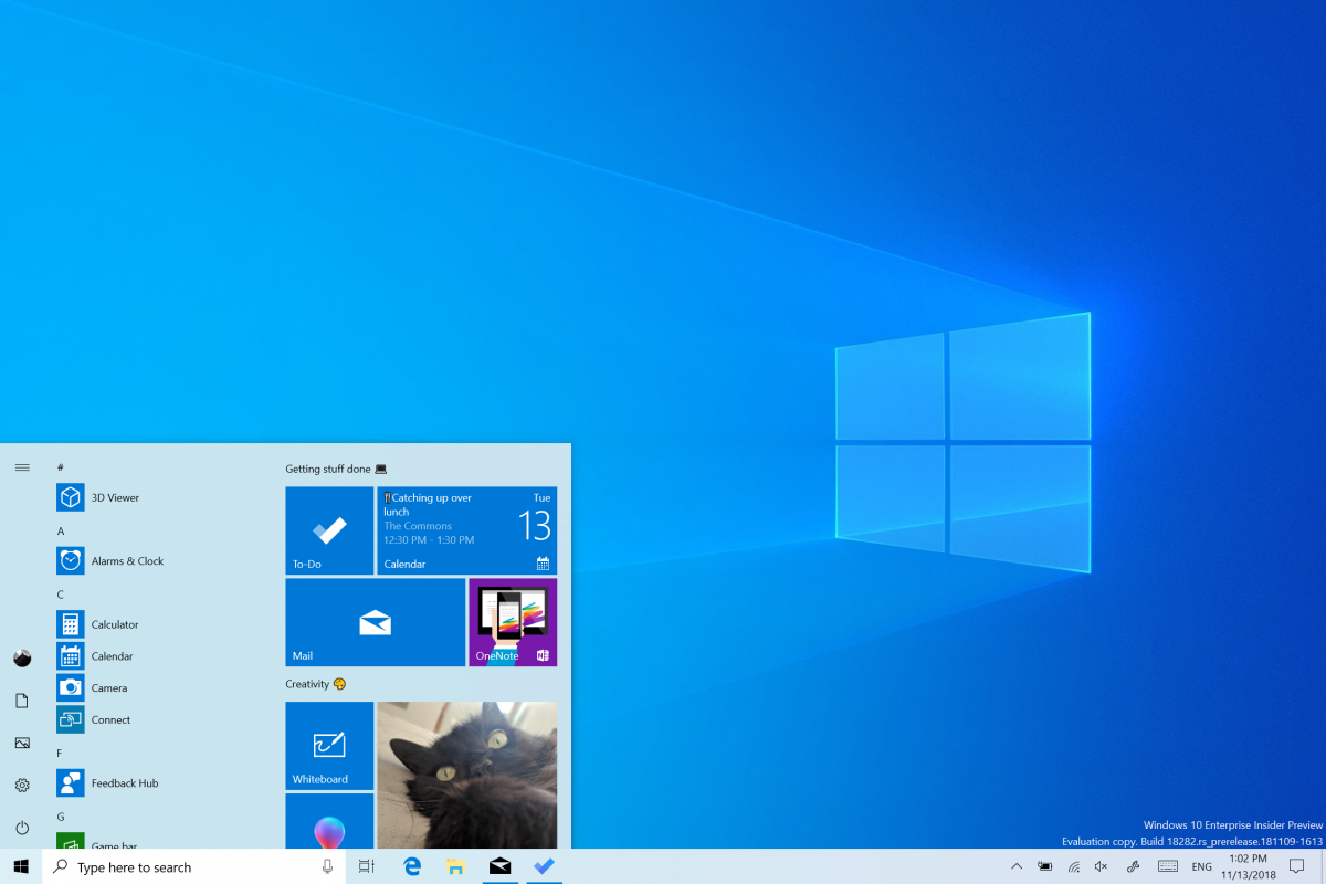 Windows 10 - Windows Insiders 18282 19H1
