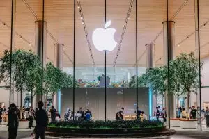 Apple logo building