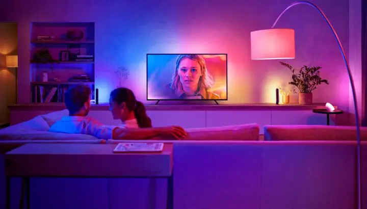 Philips Hue-verlichting in woonkamer