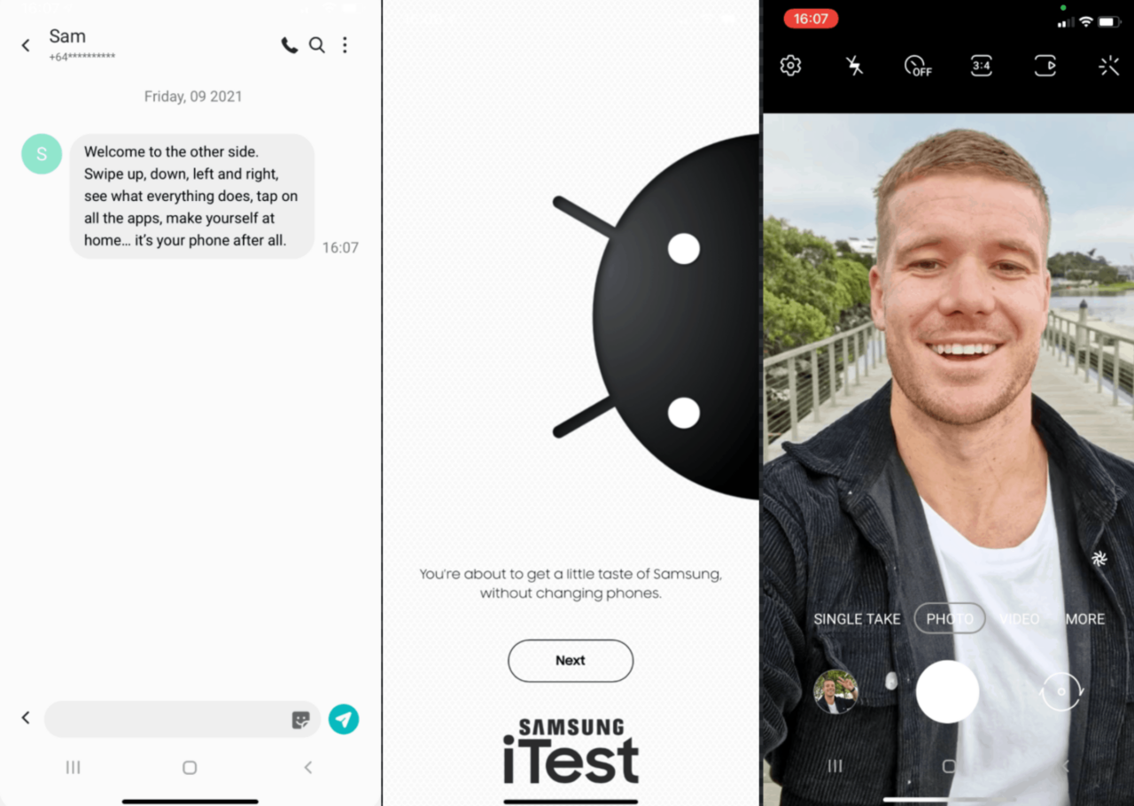 Samsung iTest Android op iOS