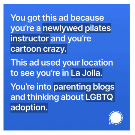 Signal adverteert op Facebook om privacy schending aan te tonen