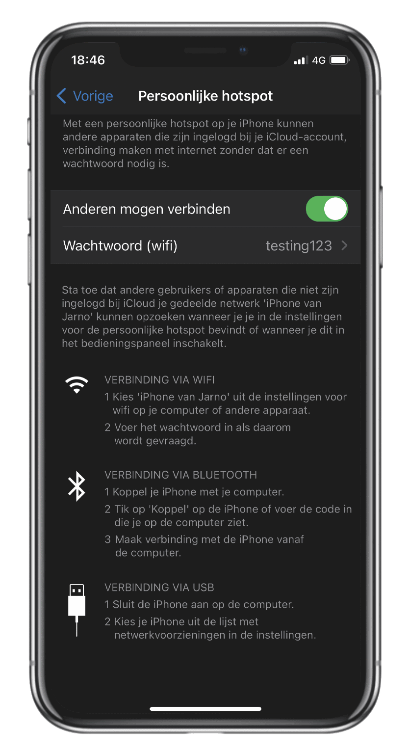 hotspot maken iOS Android