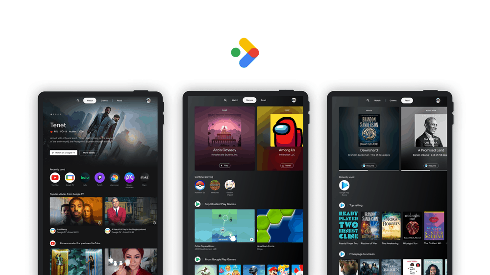 Entertainment Space van Google voor Android tablets
