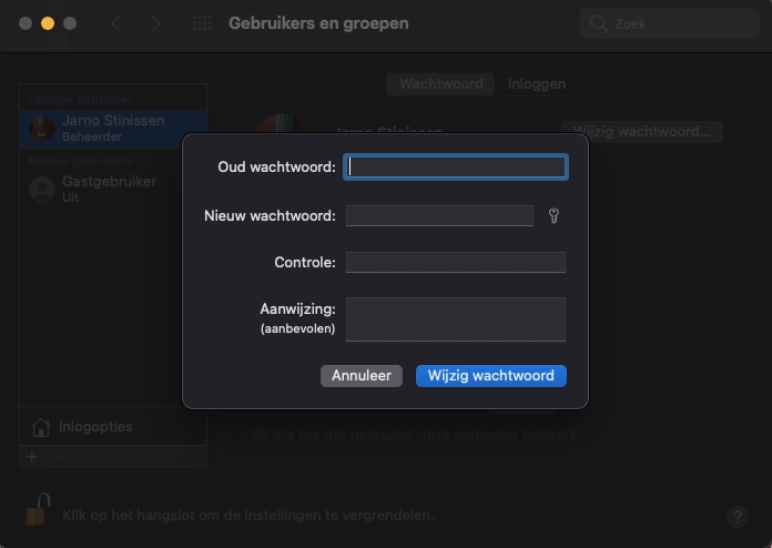 Mac wachtwoord