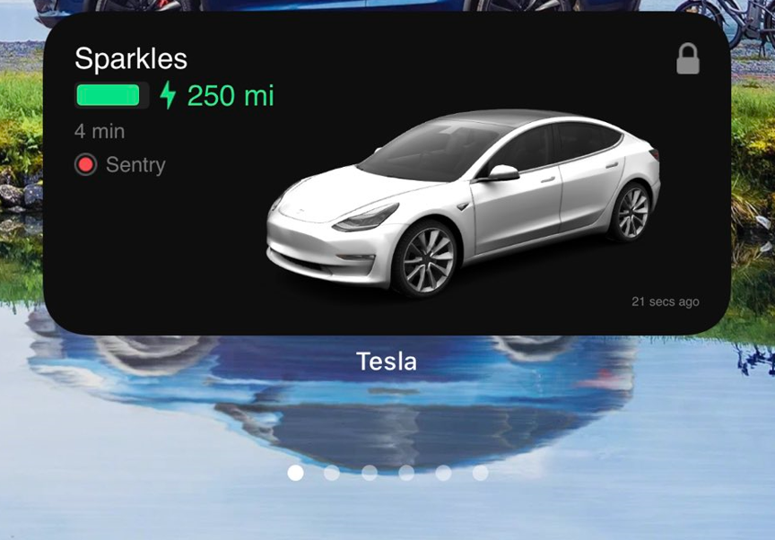 iPhone-app Tesla nieuwe widgets