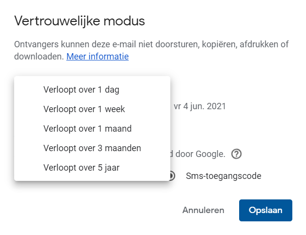 Gmail vertrouwelijke emails