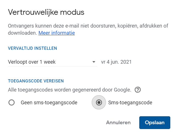 Gmail vertrouwelijke emails