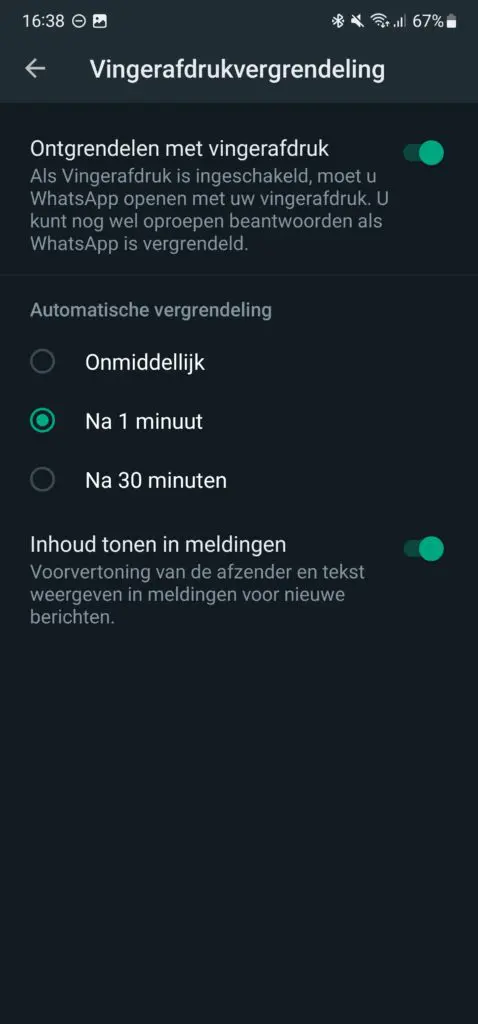 Automatische vergrendeling