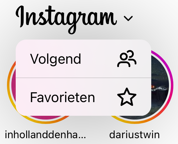 Instagram Volgend-tijdlijn