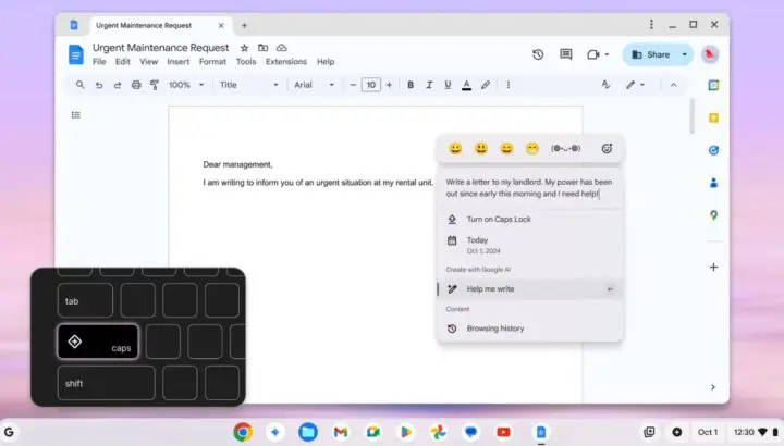 Chromebook Quick Insert AI-toets