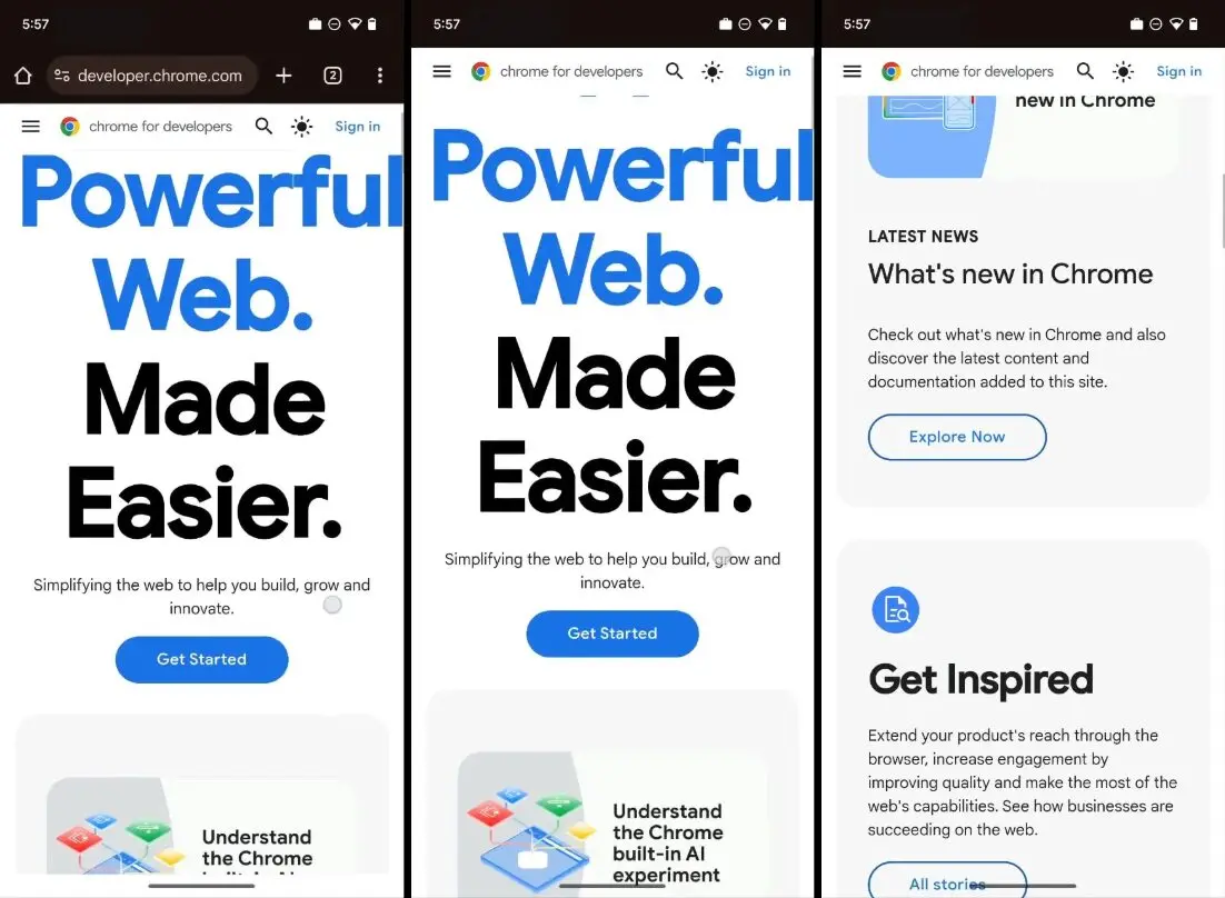 Randloos ontwerp Google Chrome
