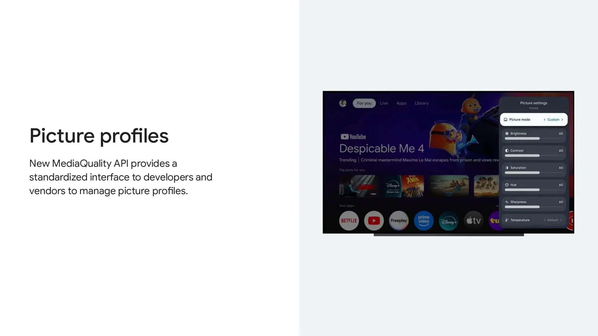 Nieuw menu beeldprofielen voor Android TV
