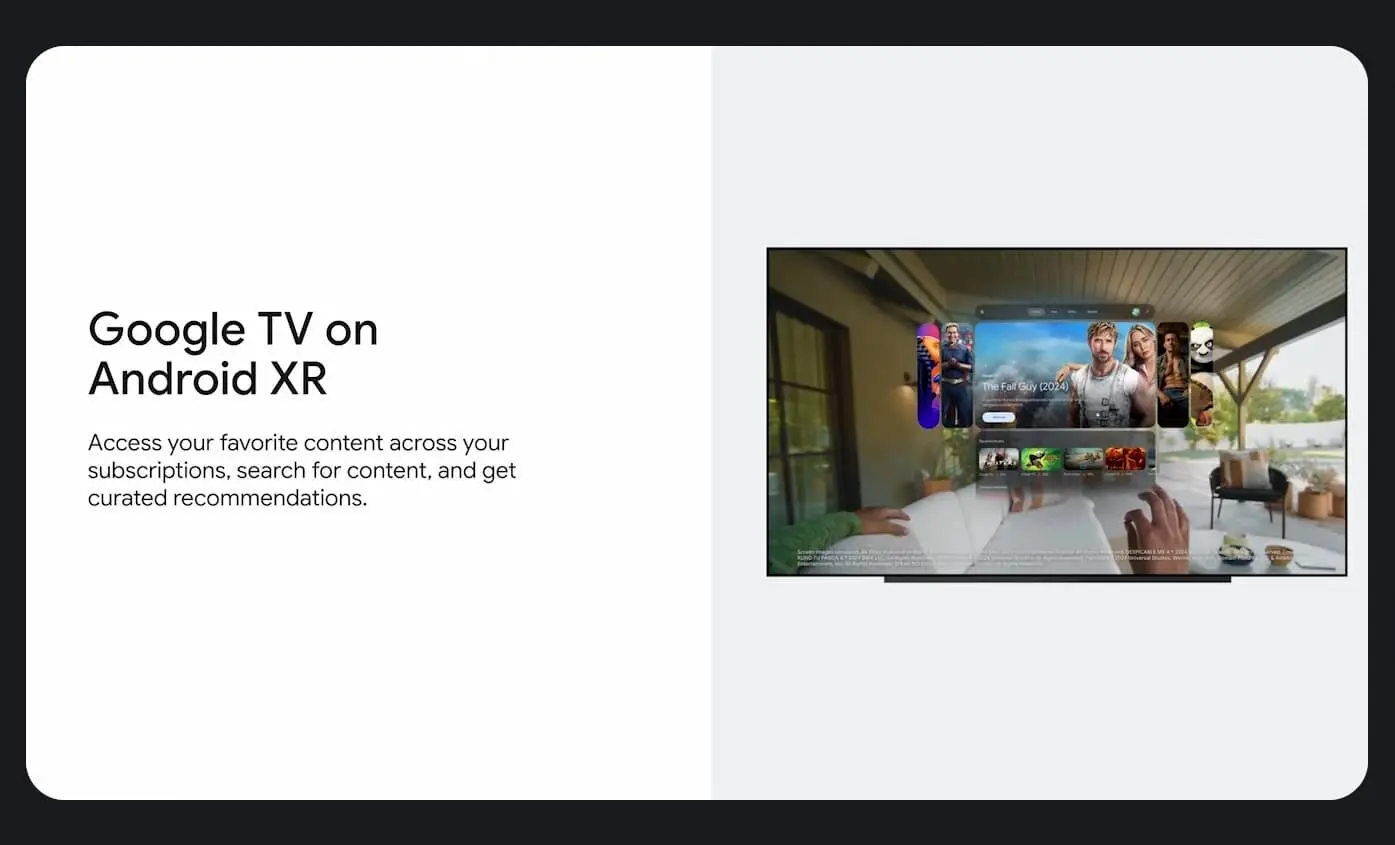 Google TV op Android XR