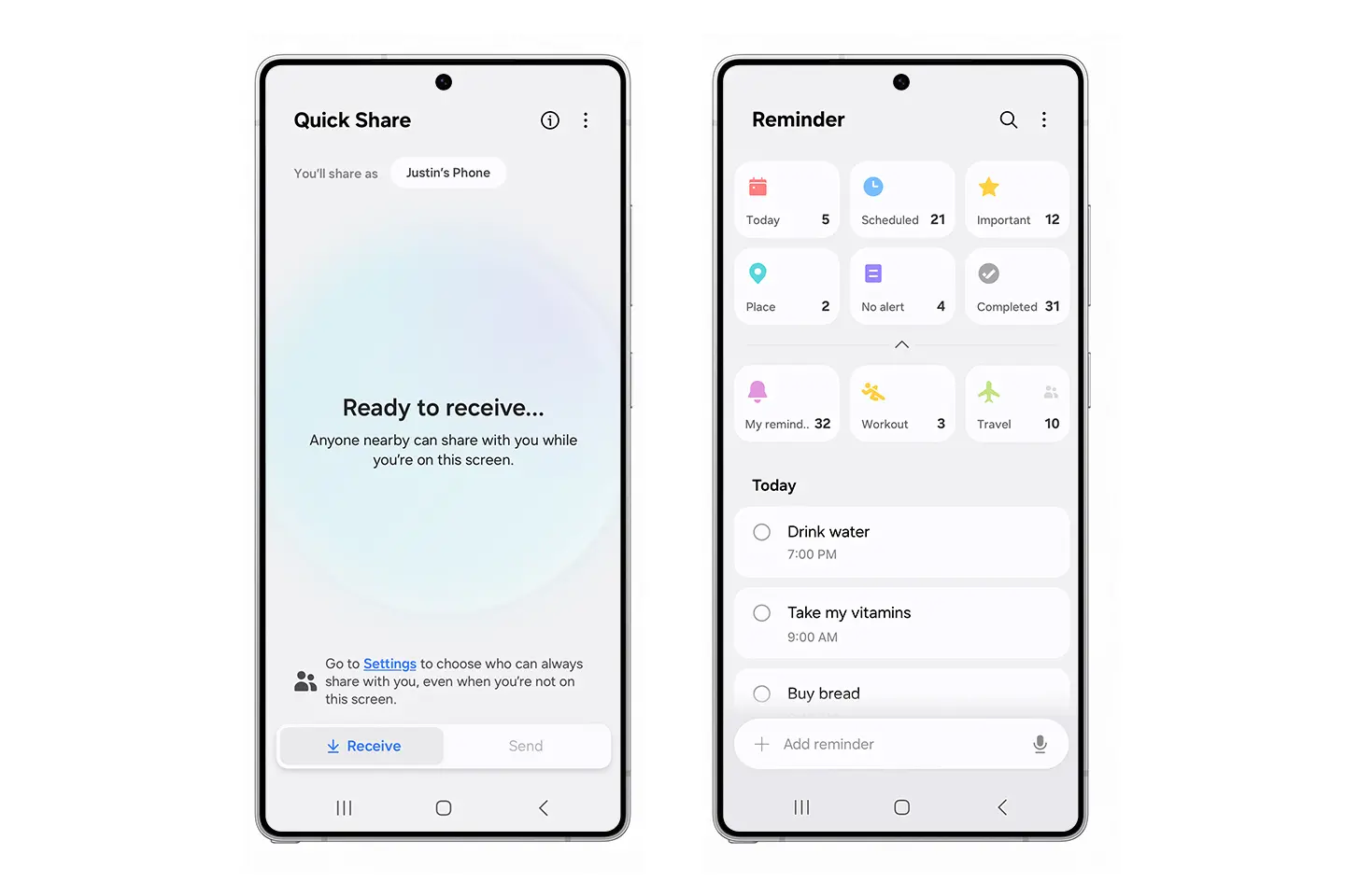One UI 8 nieuwe Reminder-app