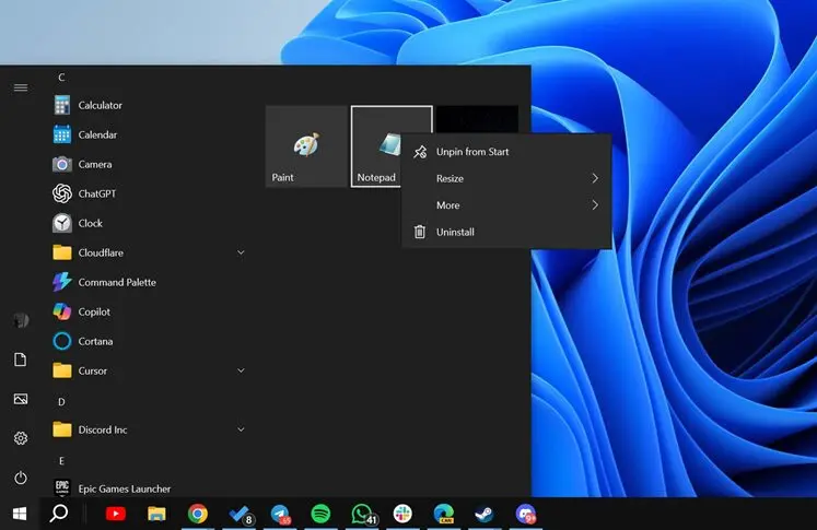 Startmenu Windows 10 kapot