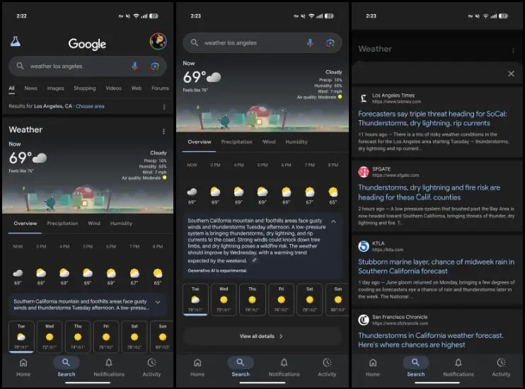 Google Weer AI-samenvatting