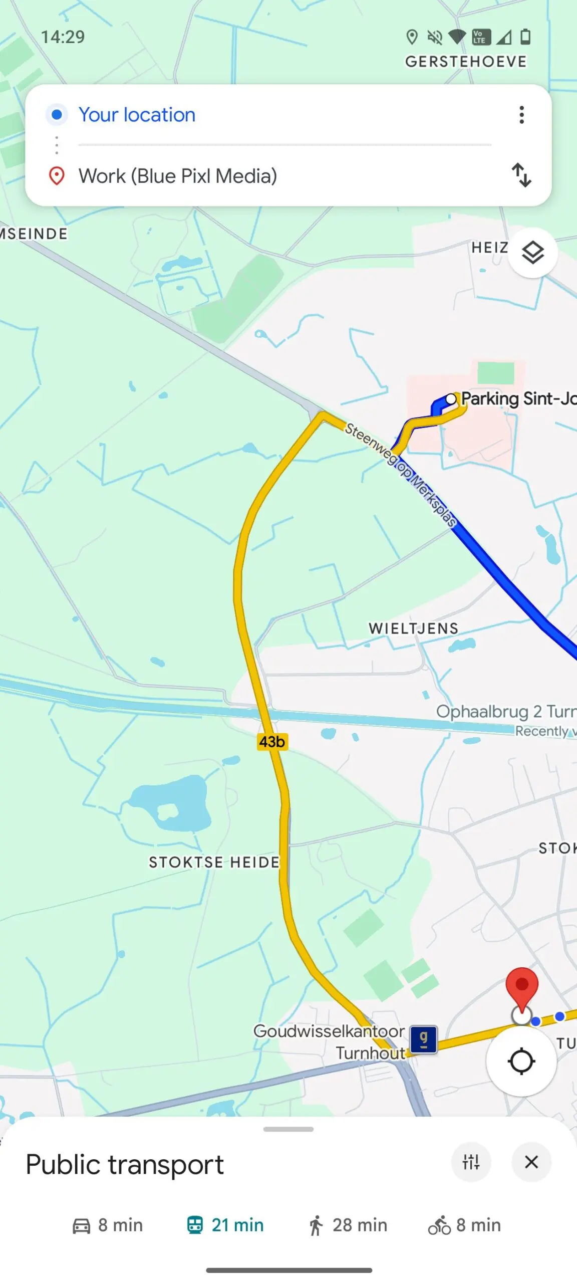 Google Maps navigatie OV