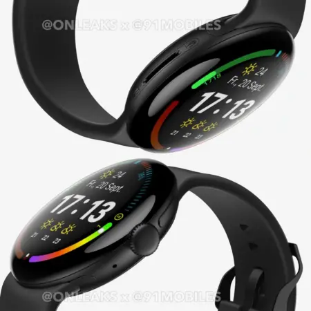 Google Pixel Watch 4 render in het zwart
