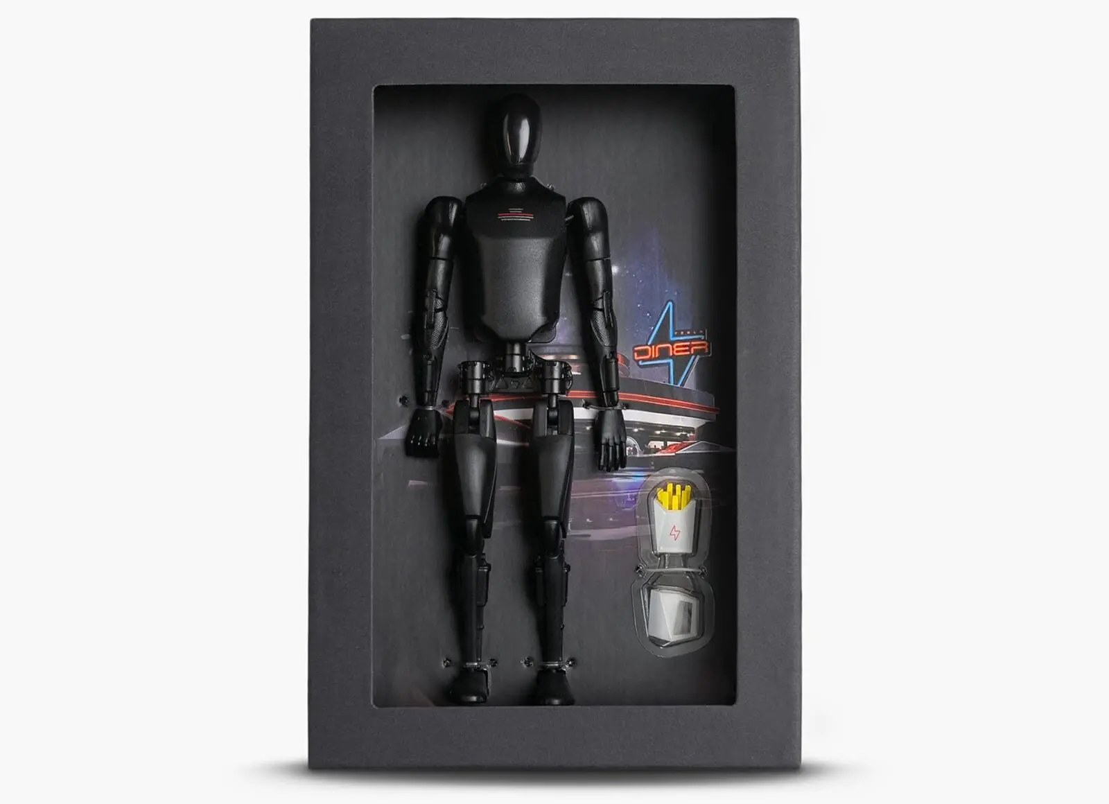 tesla diner merch tesla bot action figure