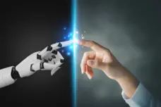 AI robot human touch hand