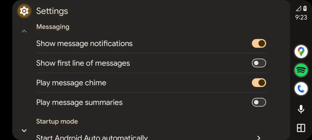 Android Auto huidige themakleuren