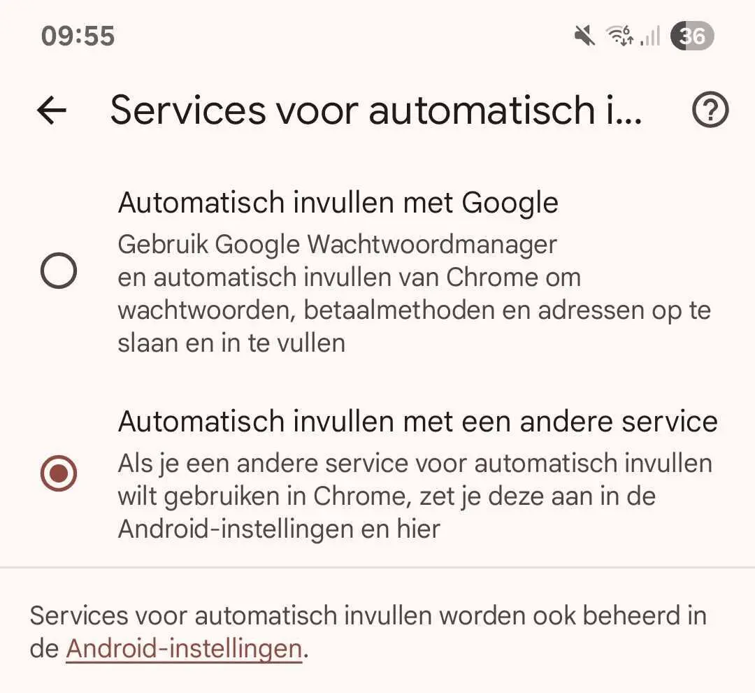 Automatisch invullen Chrome op Android