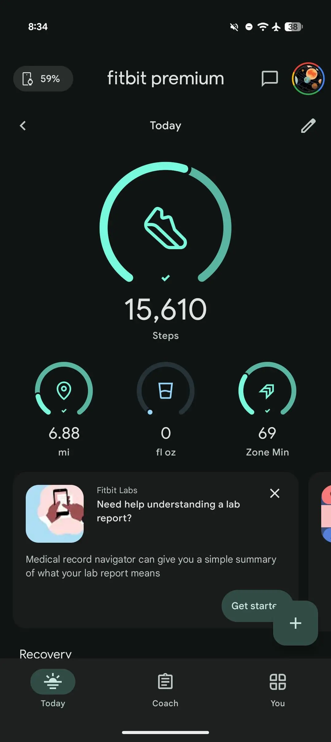 Donkere modus in Fitbit-app