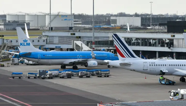 KLM vliegtuig op Schiphol