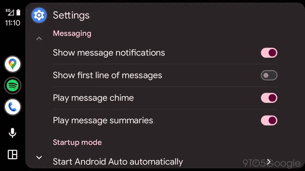Themakleuren in Android Auto