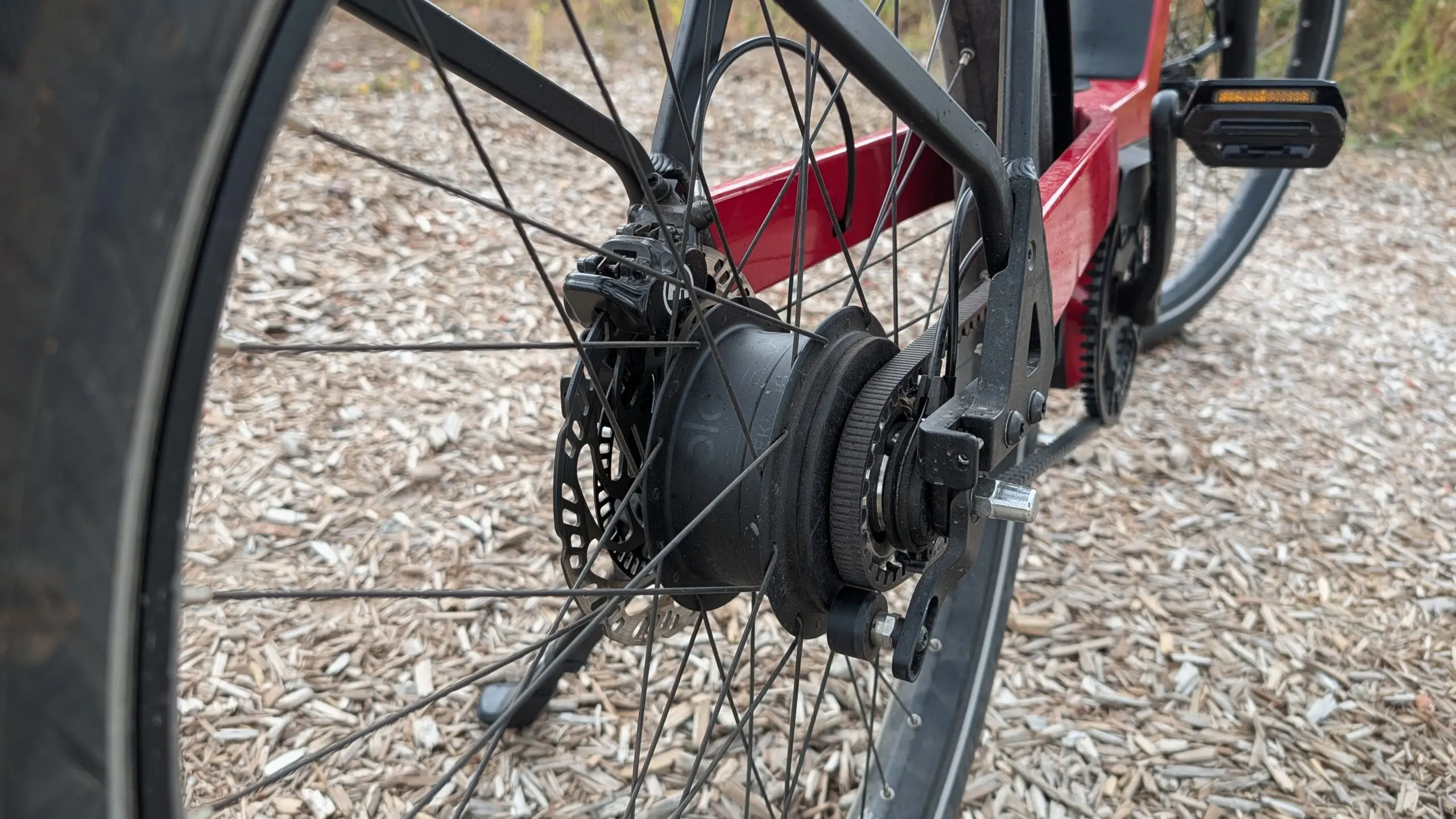 Enviolo-versnellingsnaaf op een e-bike