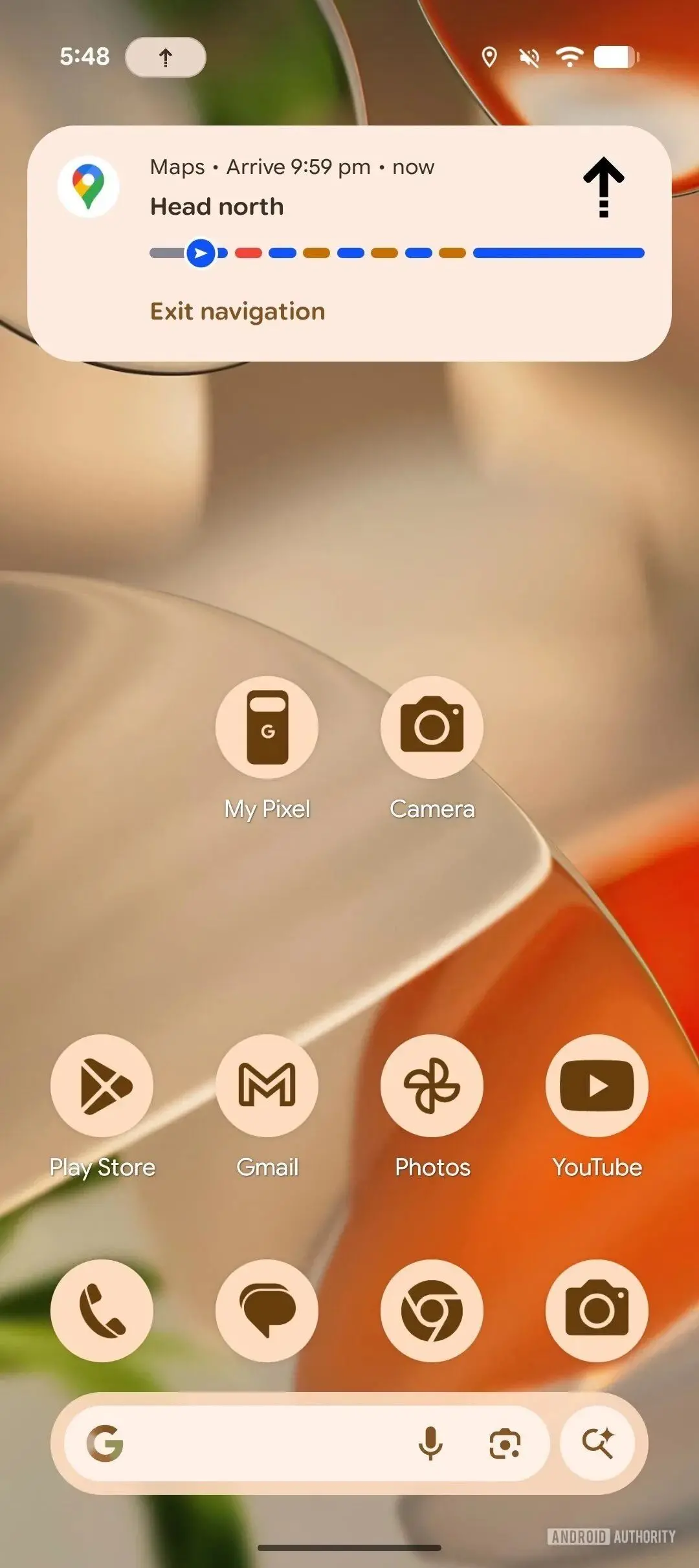 Live Updates in Google Maps op Android 16