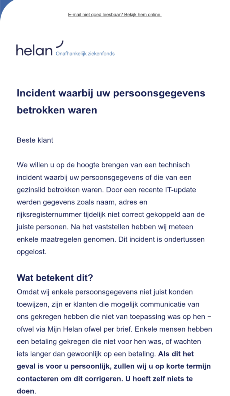 Helan e-mail datalek