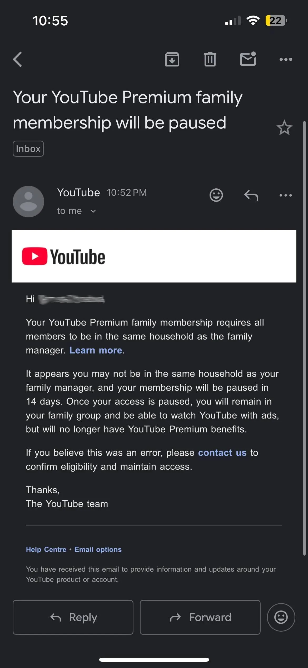 YouTube Premium Family-abonnement accountdelen