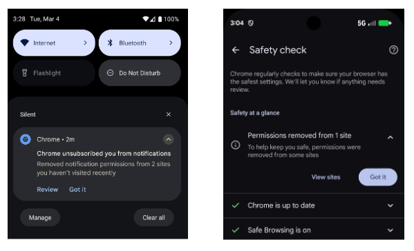 Google Chrome meldingen uitschakelen