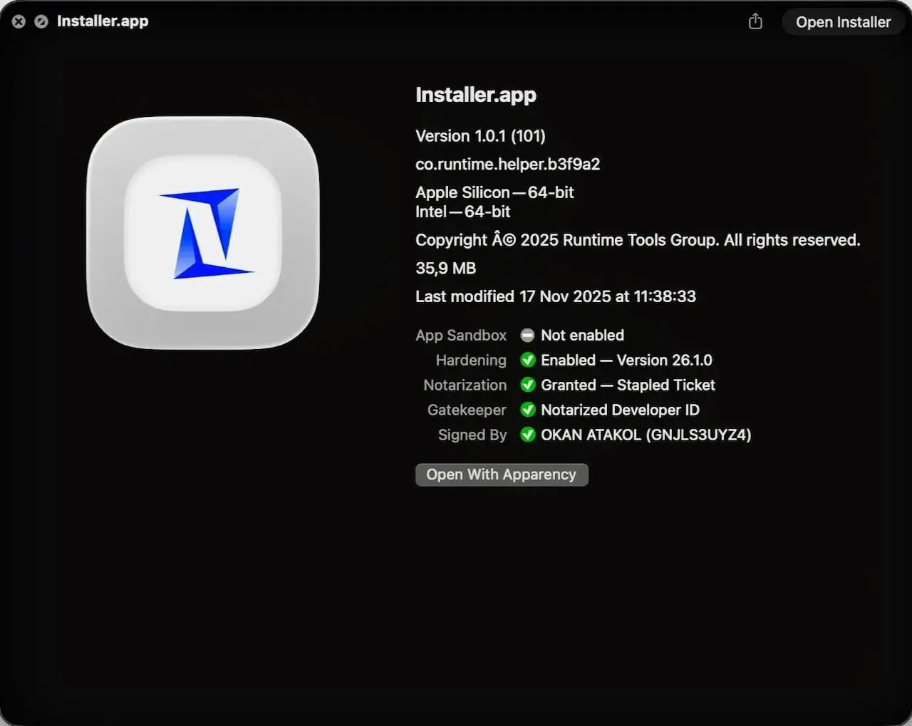 MacSync malware certificaat