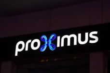 Proximus logo bij winkel