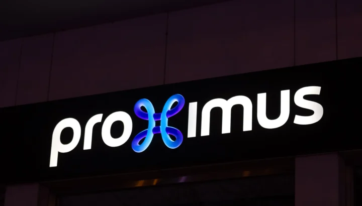 Proximus logo bij winkel