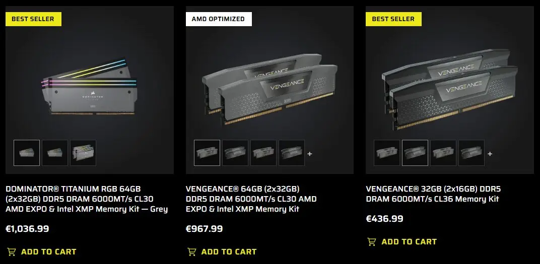 Corsair RAM prizes