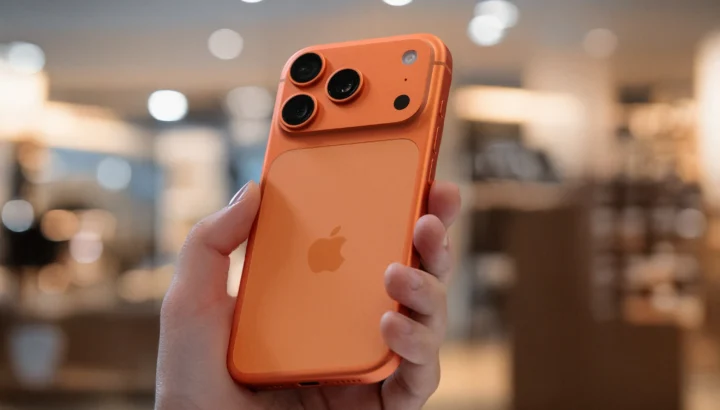 iPhone 17 Pro in oranje