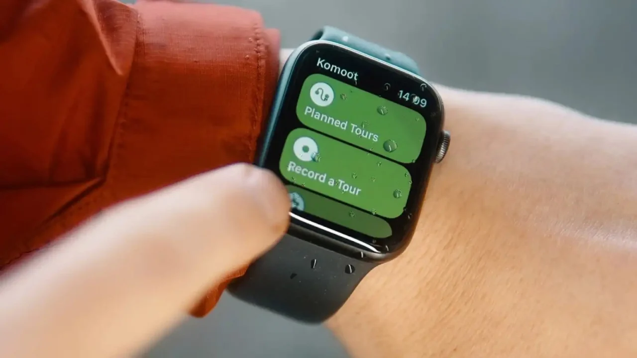 Apple Watch met Komoot-app