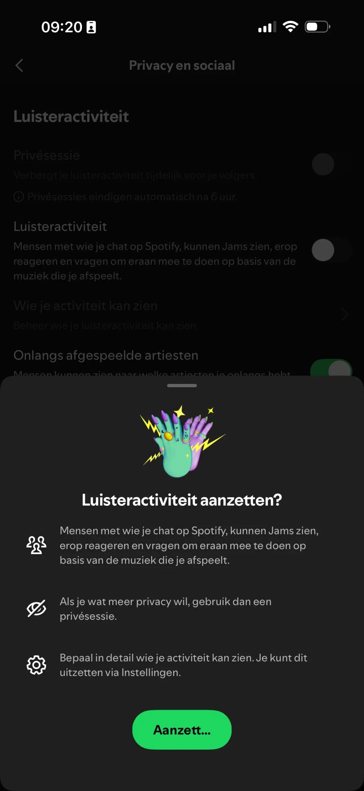 Luisteractiviteit Spotify inschakelen