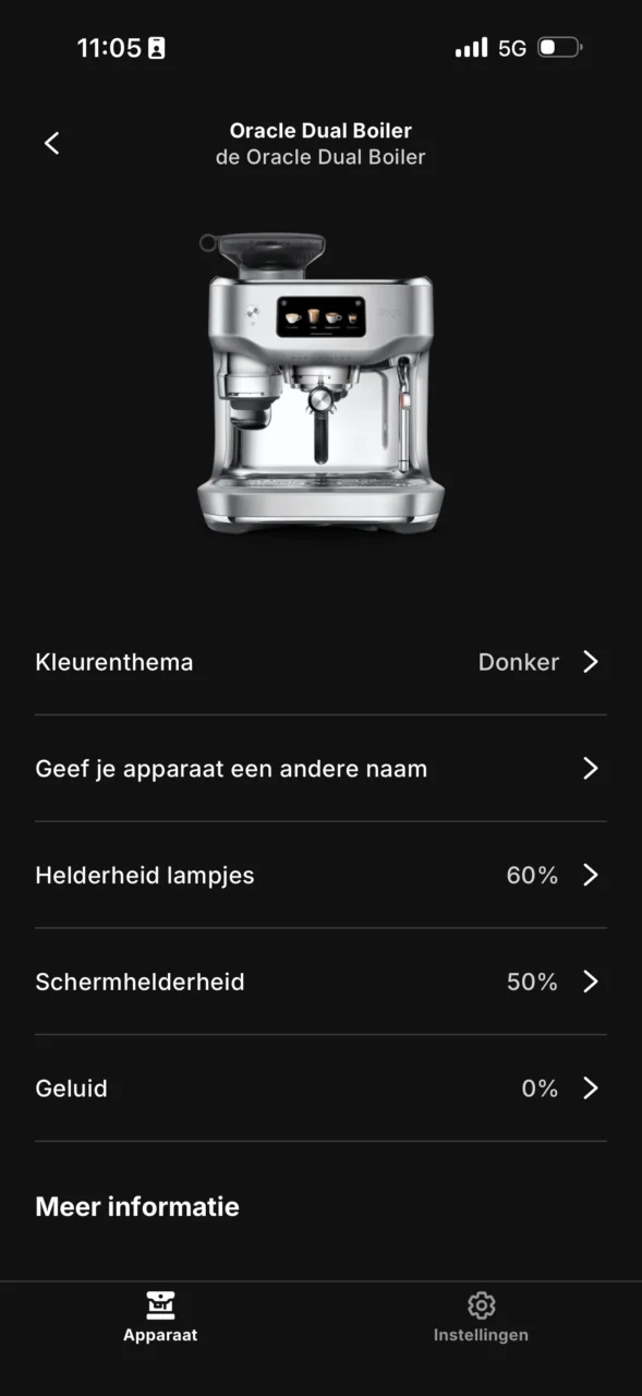 Sage Plus app apparaatinstellingen
