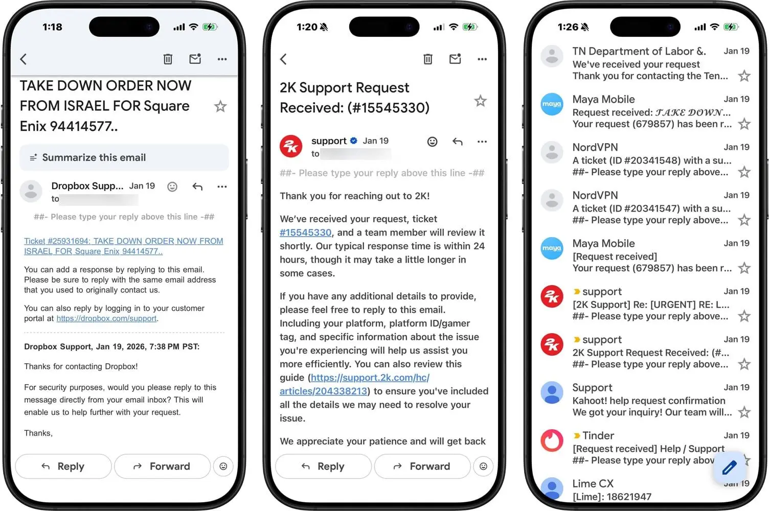 Spammails via Zendesk