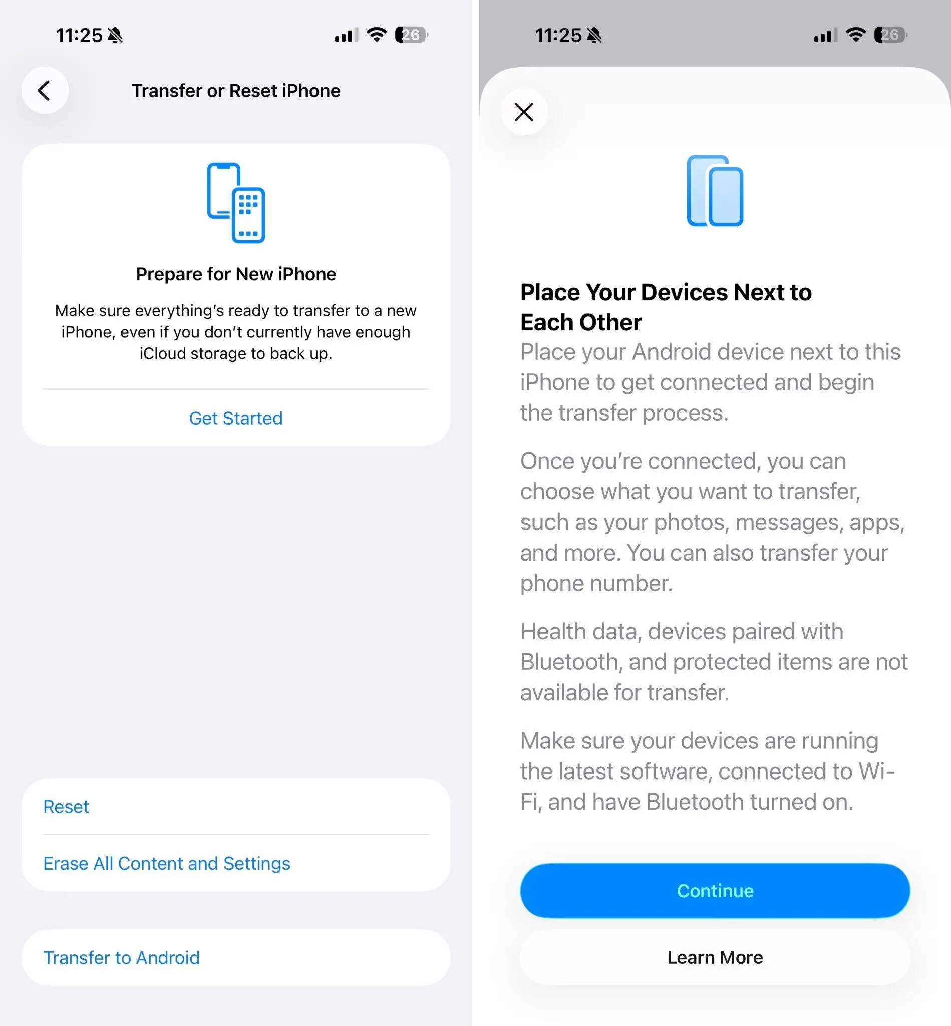 Overzetten van iOS naar Android