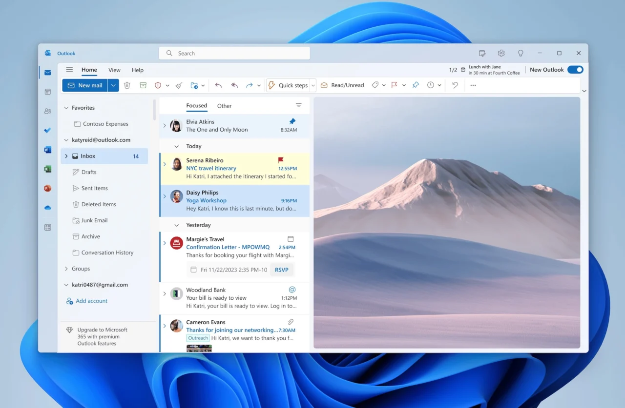 Nieuwe Outlook-app Windows