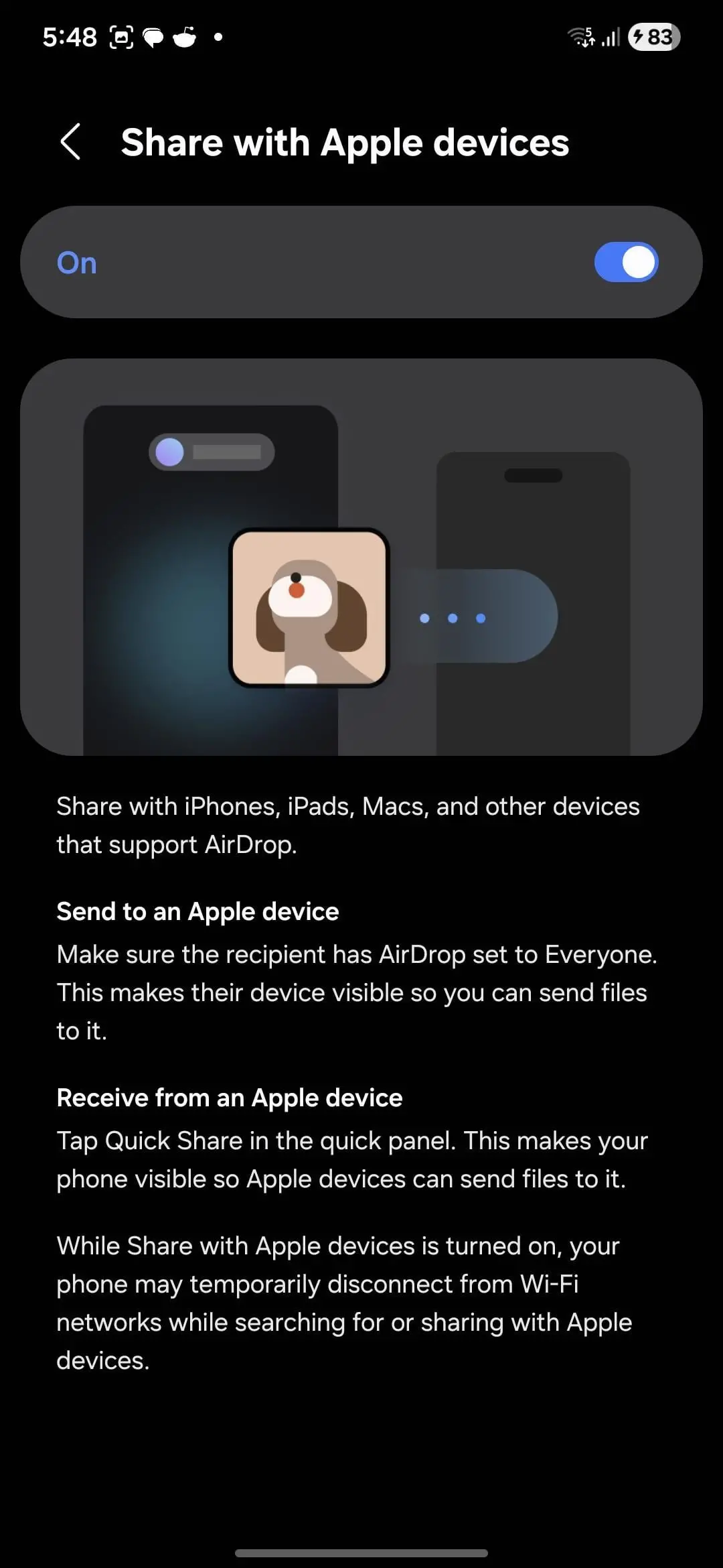 Quick Share op AirDrop