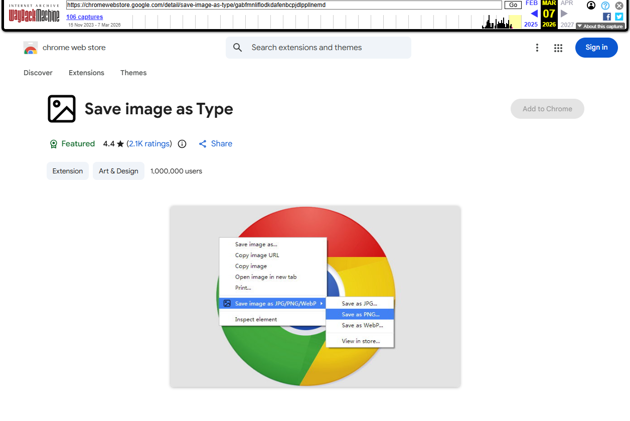Save Image as Type Waybackmachine