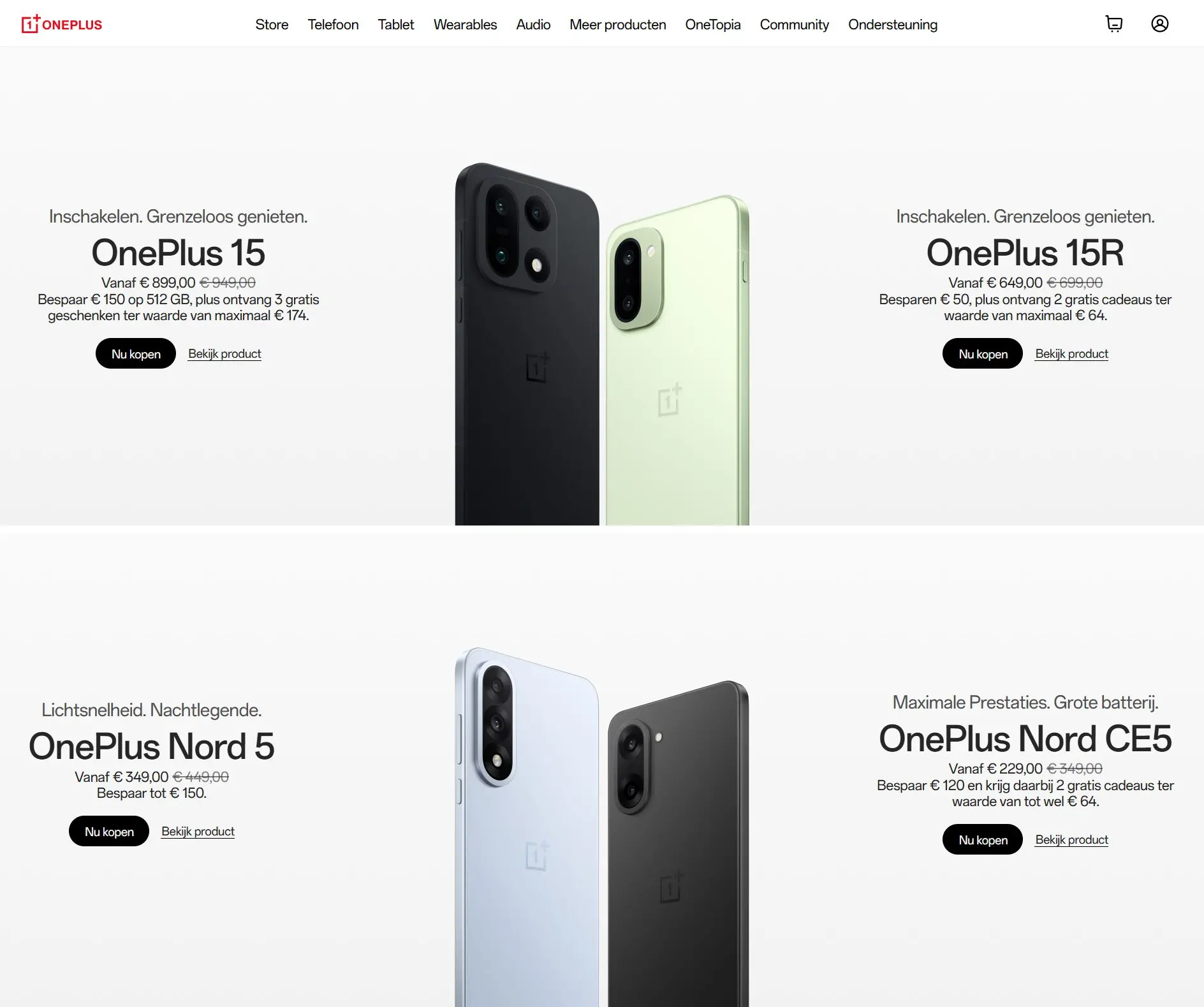 OnePlus uitverkoop webshop