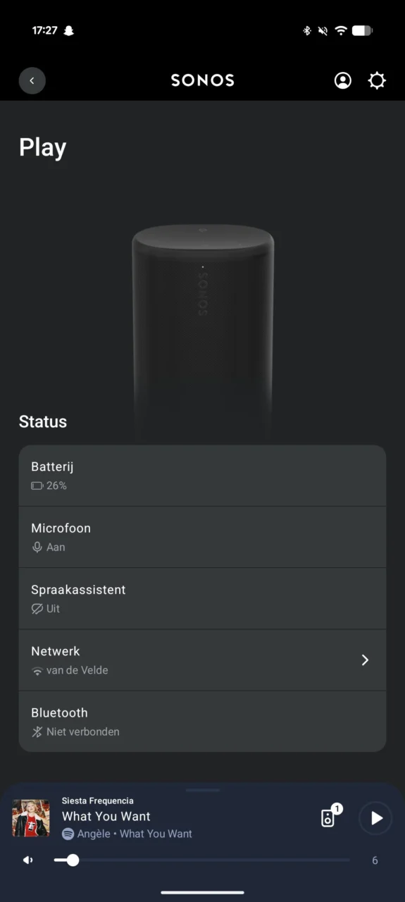 Sonos Play app statuspagina