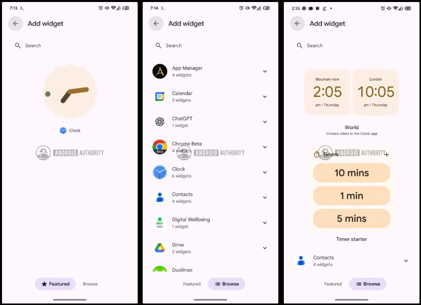 Android Auto widgets
